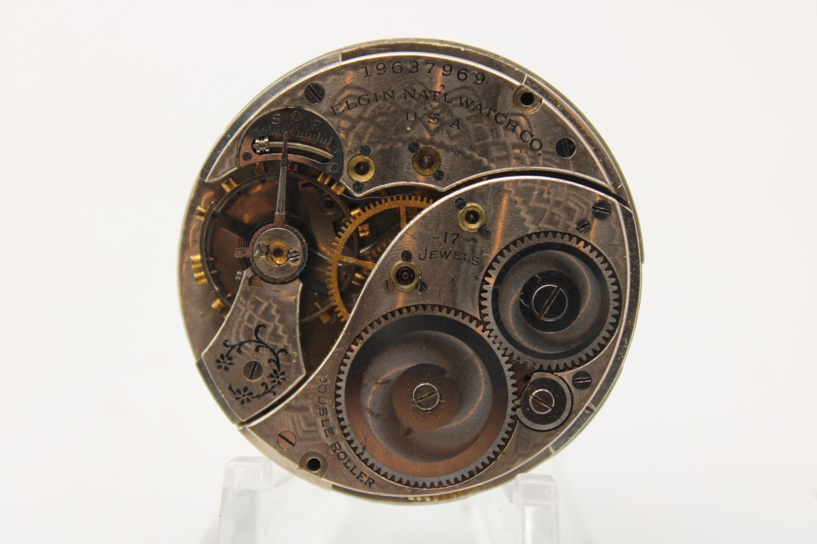 1917 ELGIN POCKET WATCH MOVEMENT 19637969 GRADE 344 12s 17j (TJ2)