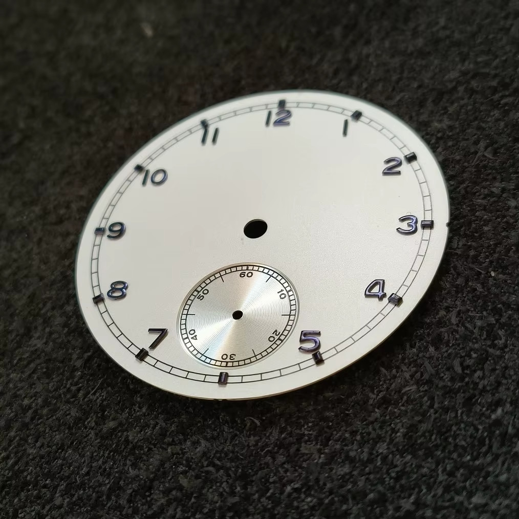 0.4mm/38.9mm matte Ivory white dial blue number 6 o ‘clock for ST3600 movement