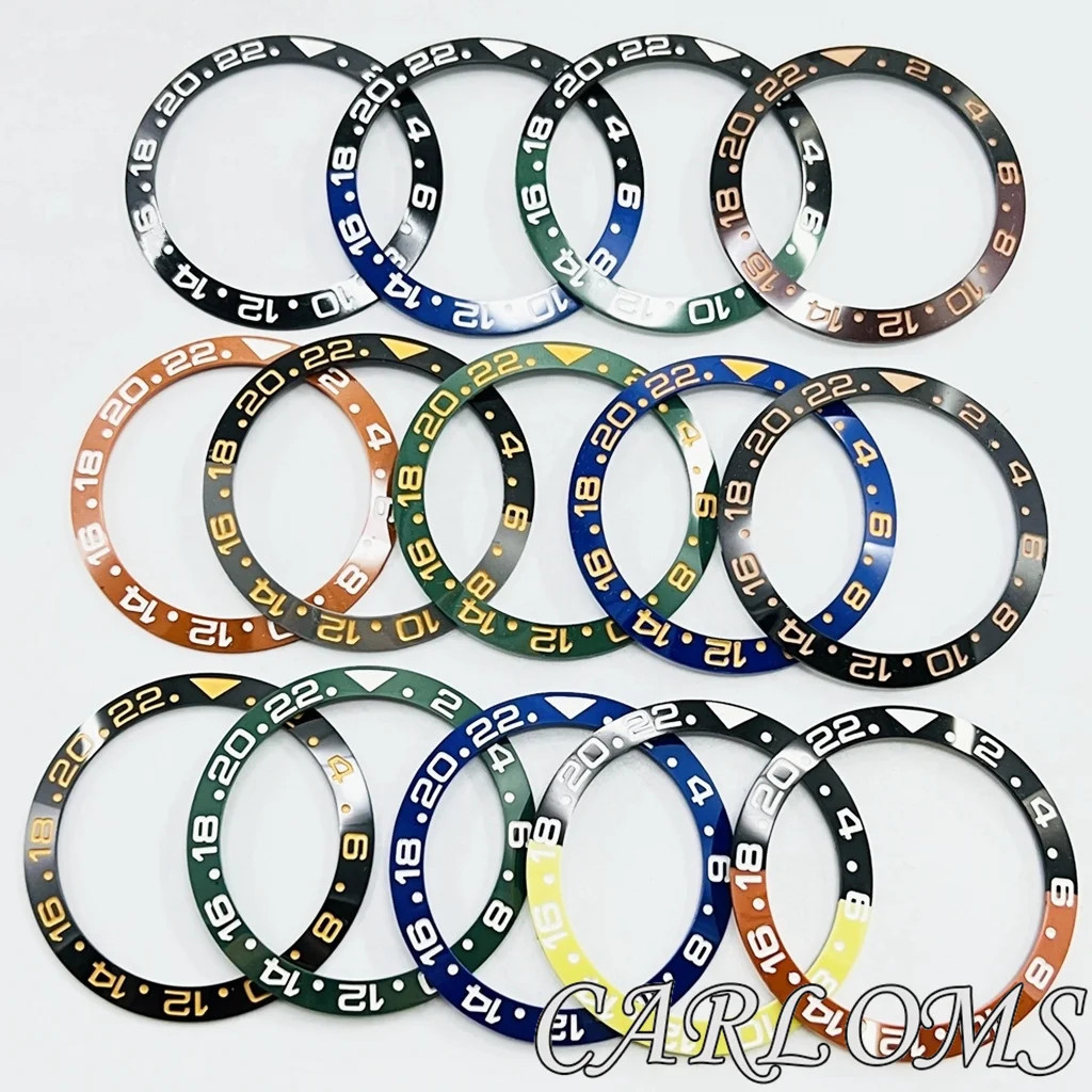 TOP 38Mm Black Brown Blue Green Yellow Orange Ceramic GMT Bezel Insert for 40Mm