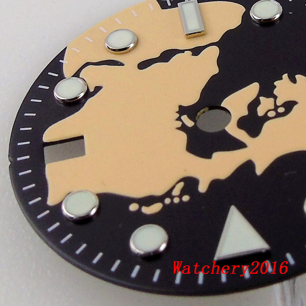 Bliger 29MM Full Luminous Watch Dial Fit NH34 NH34A GMT Automatic Men Watch Date
