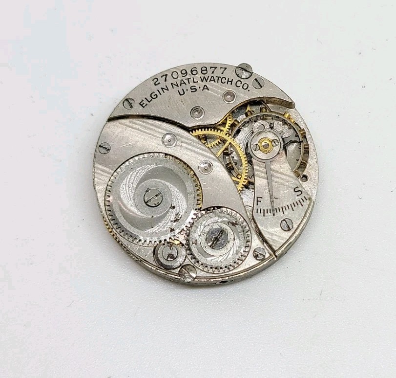 1925 Elgin Model 3 Grade 463 7J 3/0s Mechanical Pocket Watch Movement For Repair