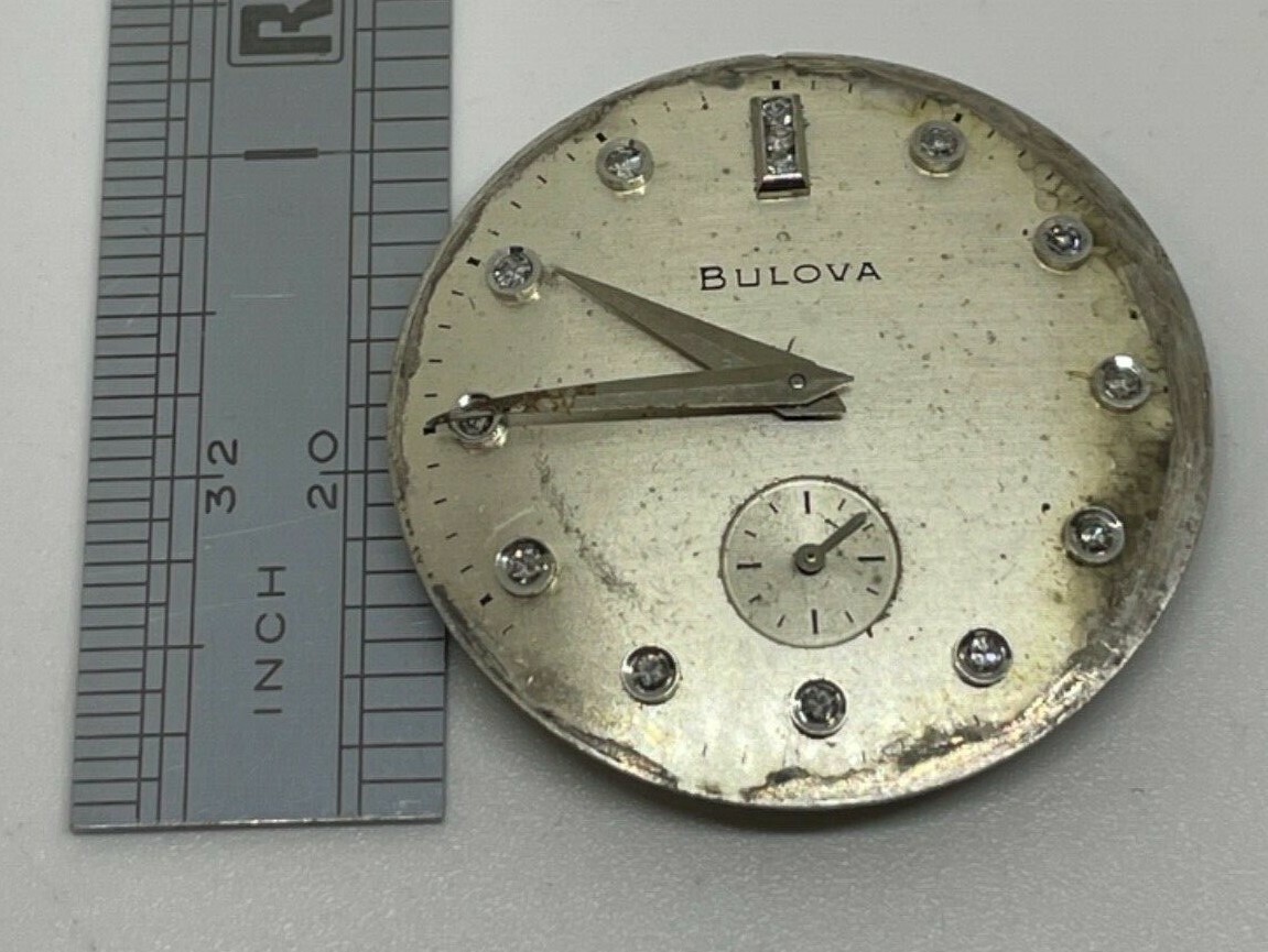 BULOVA 10 BM MOVEMENT 21 Jewels Diamond Dial