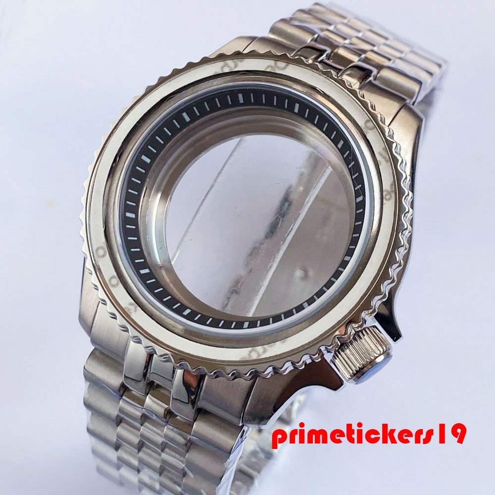 Dive Skx007 Mod 41mm Watch Case+Band Sapphire 3.8 Crown Clear Back Fit NH35 NH36