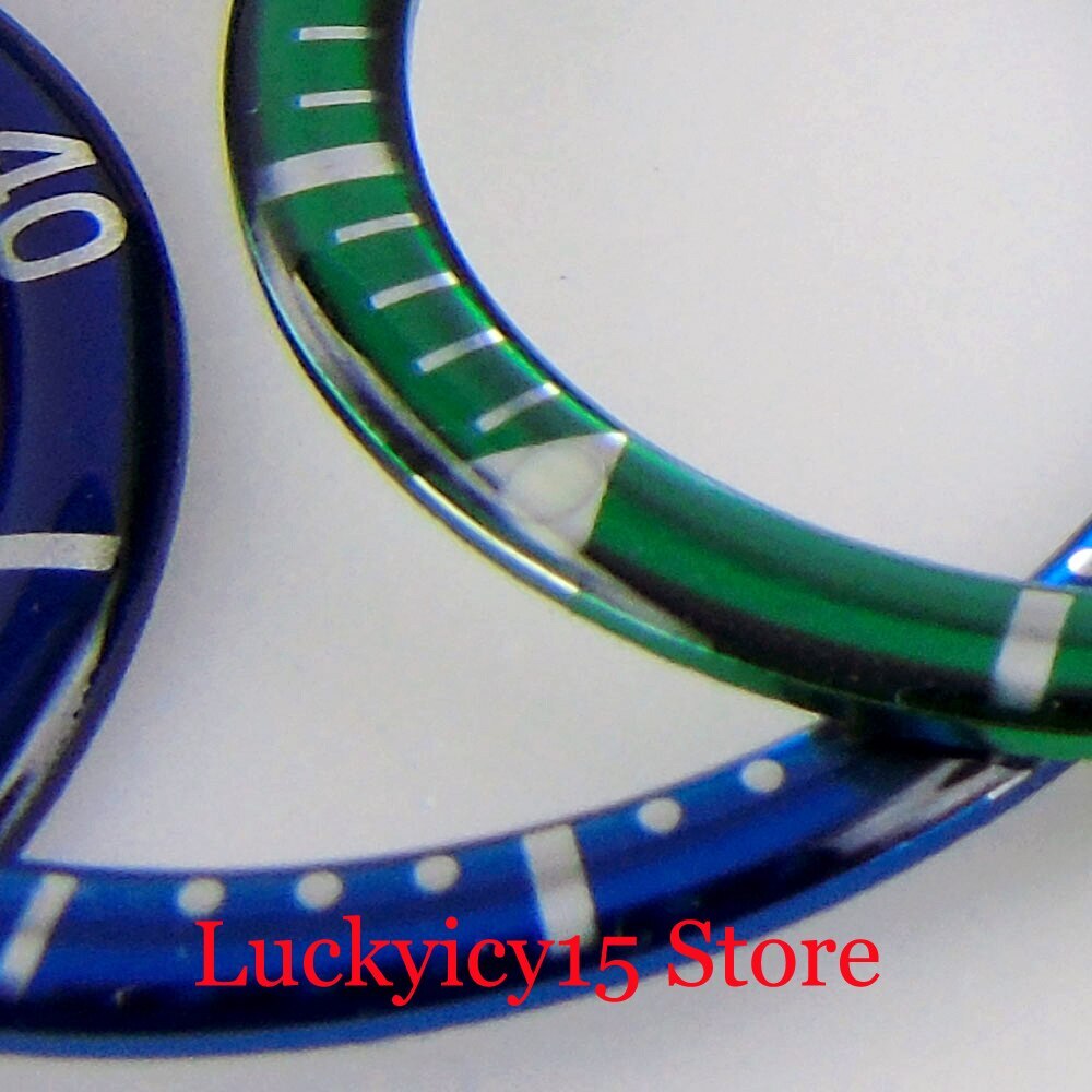 Flat Watch Bezel Insert 38mm*30.6mm Blue Red Green Black Fit SKX SUB GMT Watch