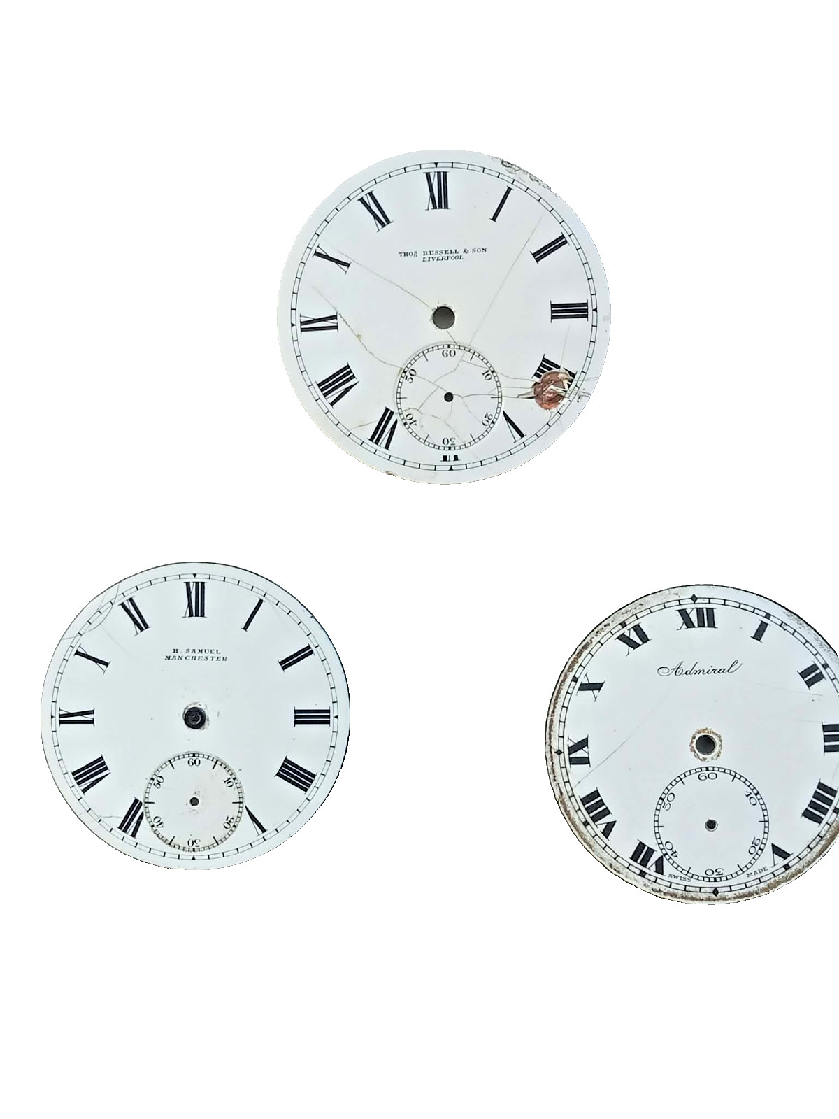 Antique Gents Pocket Watch Enamel Dials Job Lot inc H. Samuel Fattorini Touchon