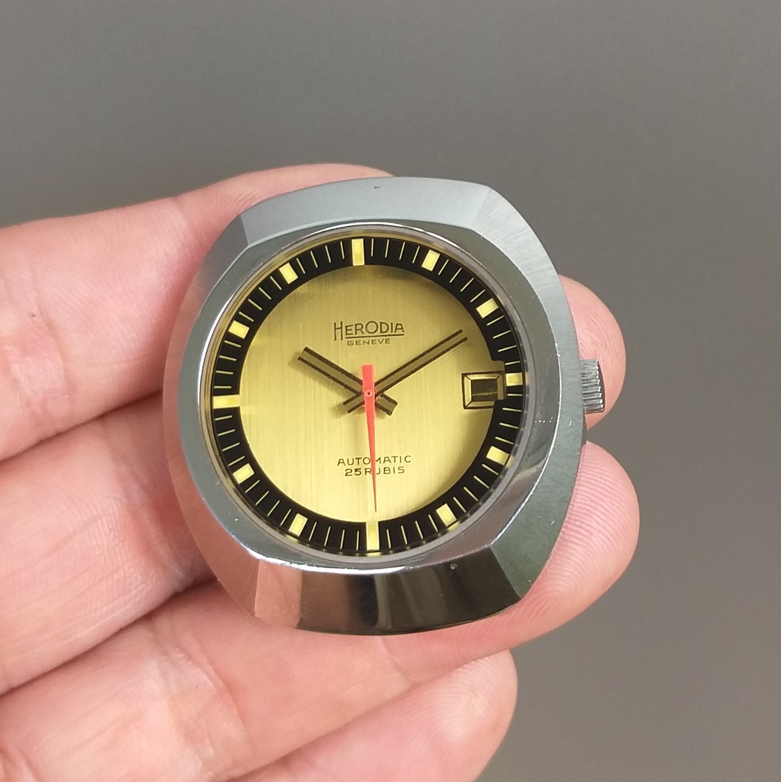 ETA 2452 Automatic Project Watch Steel Case + Dial & Hands NOS 1970’s Parts