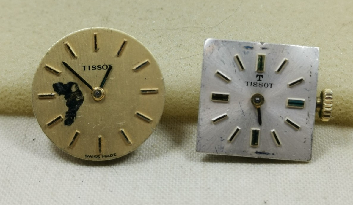 Lot 2 x Tissot 17J Cal. 2403 & 2180 Swiss Wristwatch Movement Repair/Parts