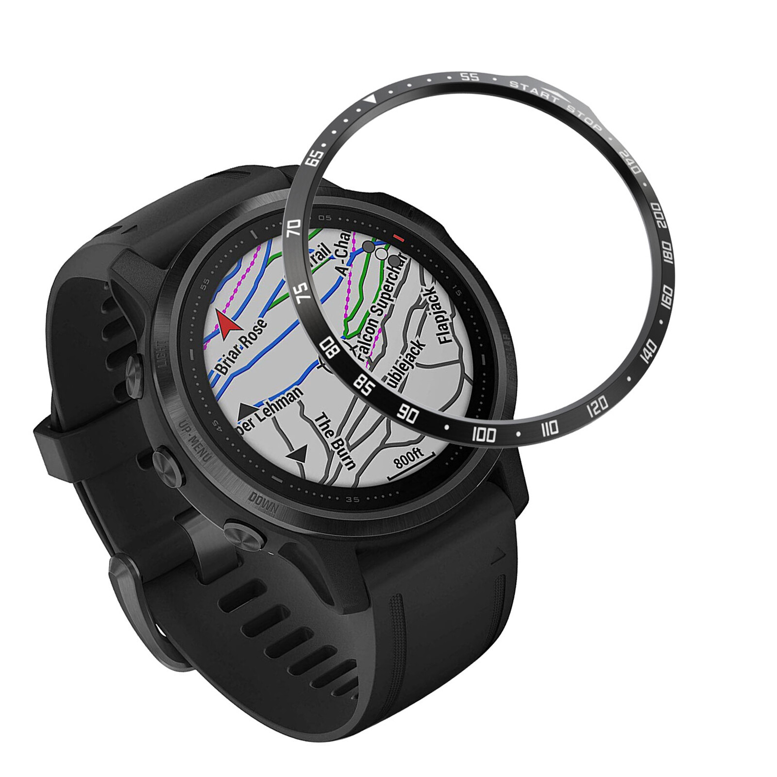 For Garmin Fenix 6S/6S Pro Watch Metal Stainless Steel Anti-scratches Bezel Ring