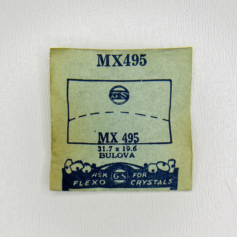 GS MX495 Watch Crystal 31.7×19.6mm NOS Replacement Acrylic