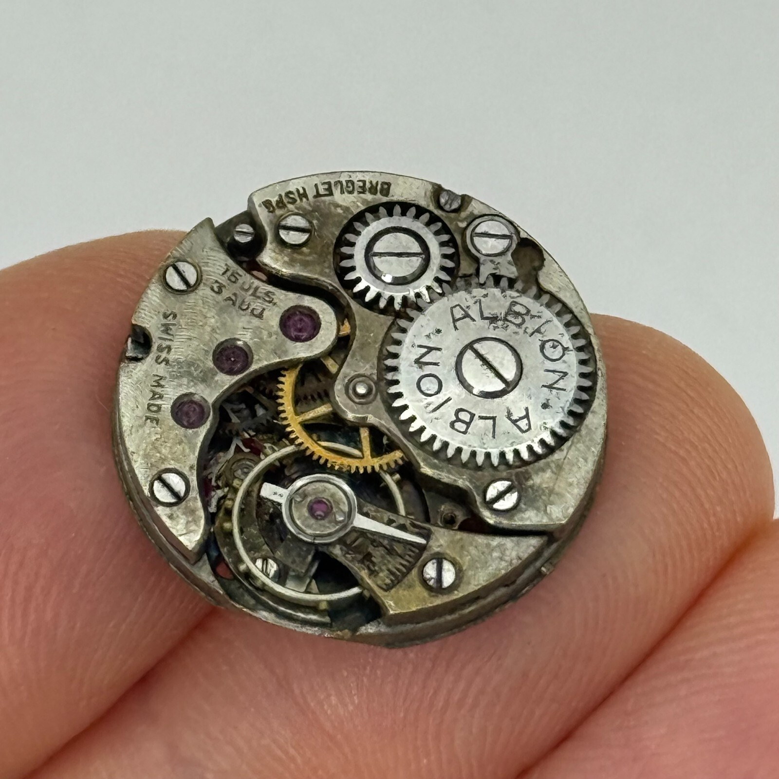 Breguet HSBG Watch Movement Albion Manual Wind Swiss Vintage Parts Repair 19.3mm