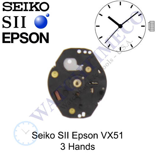 Genuine Seiko SII Epson VX51 Watch Movement Japan 3 Hands