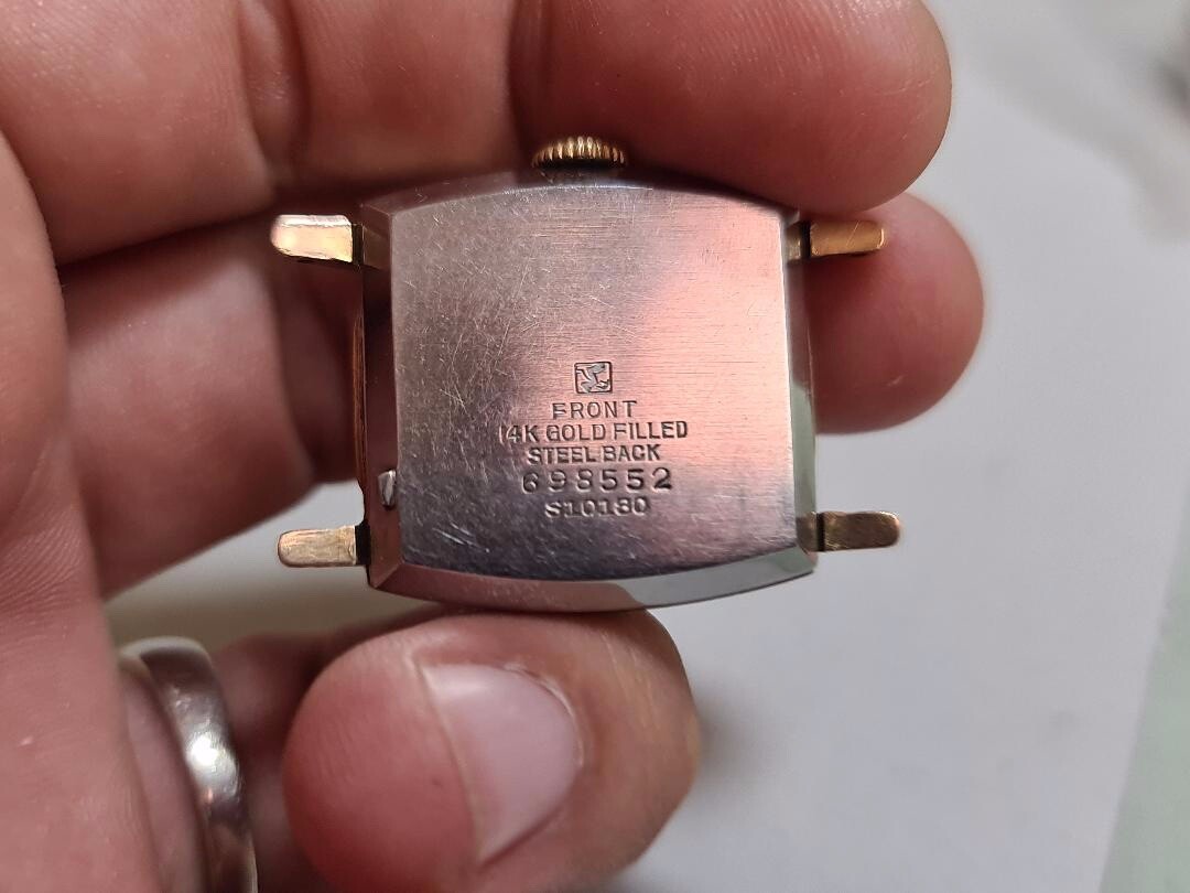 GENUINE SET CROWN STEM SEIKO SUPER NIVAFLEX S10180 SQUARE SEIKOSHA 14K GOLDFILL