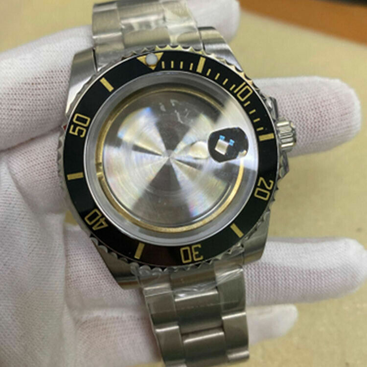 40MM Stainless Steel Bezel Watch Case w/ Band Strap for ETA 2836 Watch Movement