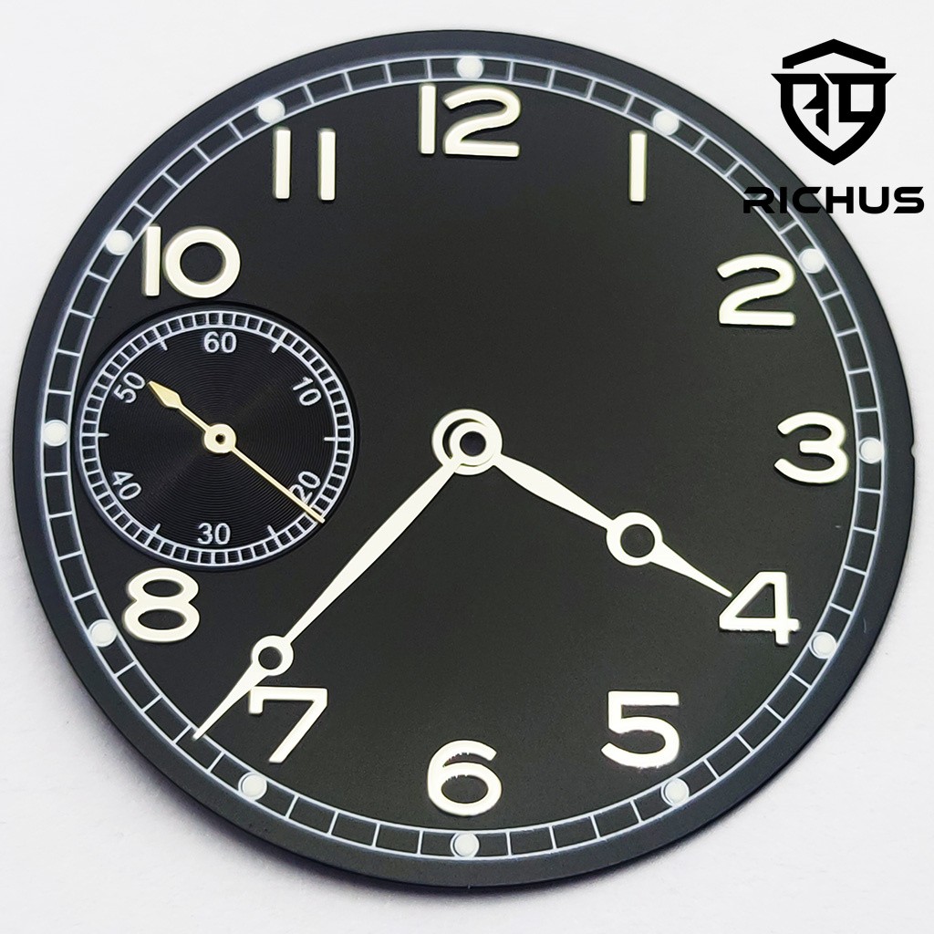 37mm Watch Dial With Hand Green Luminous Fit ETA6497 ST3600 Movement Accessories