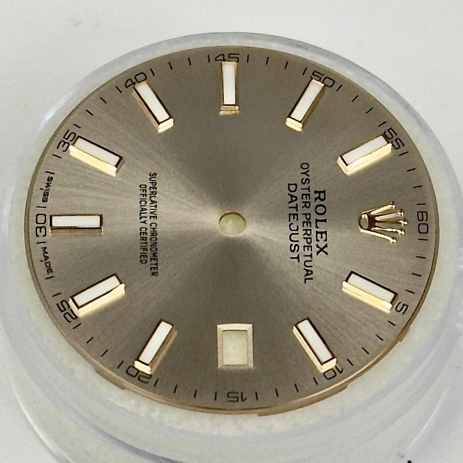 ROLEX ORIGINAL DIAL DATE-JUST SUNDUST ROSE-PINK GOLD CROWN FOR MODEL# 126300