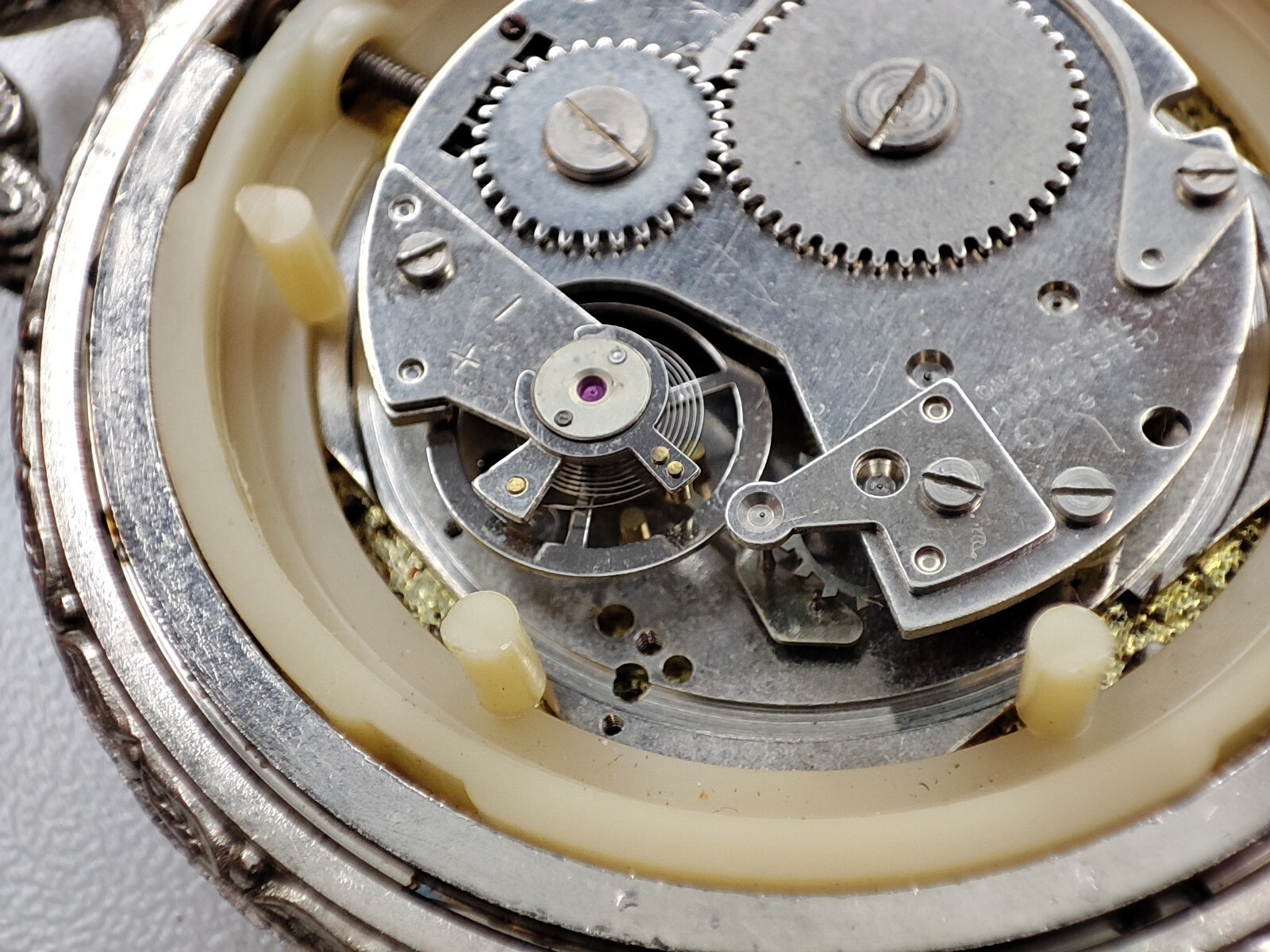 plowing horses working in the field pocket Watch 420 movement 48.7 mm for parts