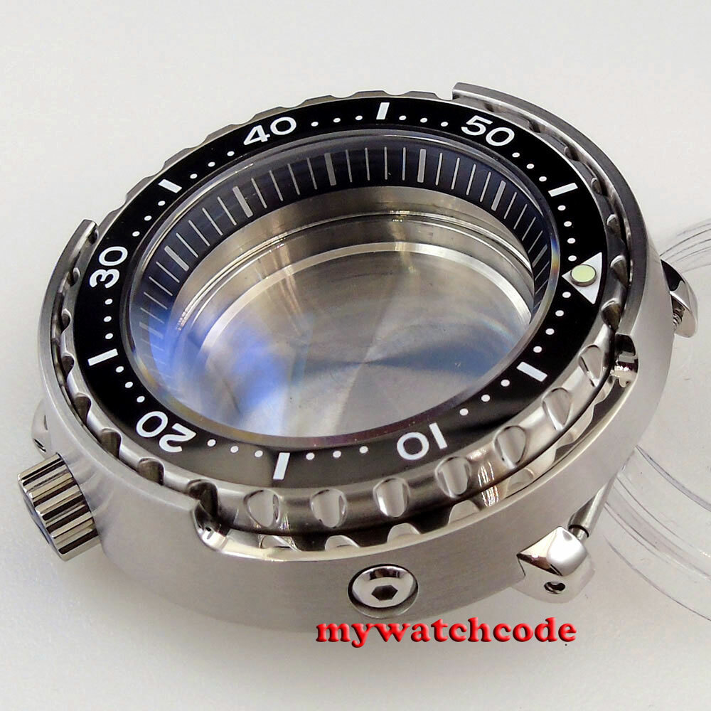 47mm Solid 316L Steel sapphire glass Watch Case 300M water resistance 4 o’clock