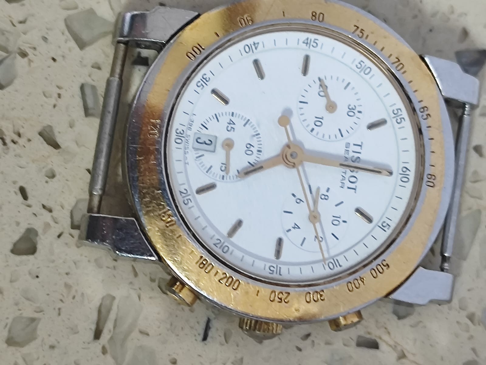 TISSOT SEASTAR L396 Chronograph Cal eta 251 272 Not Work For parts Used