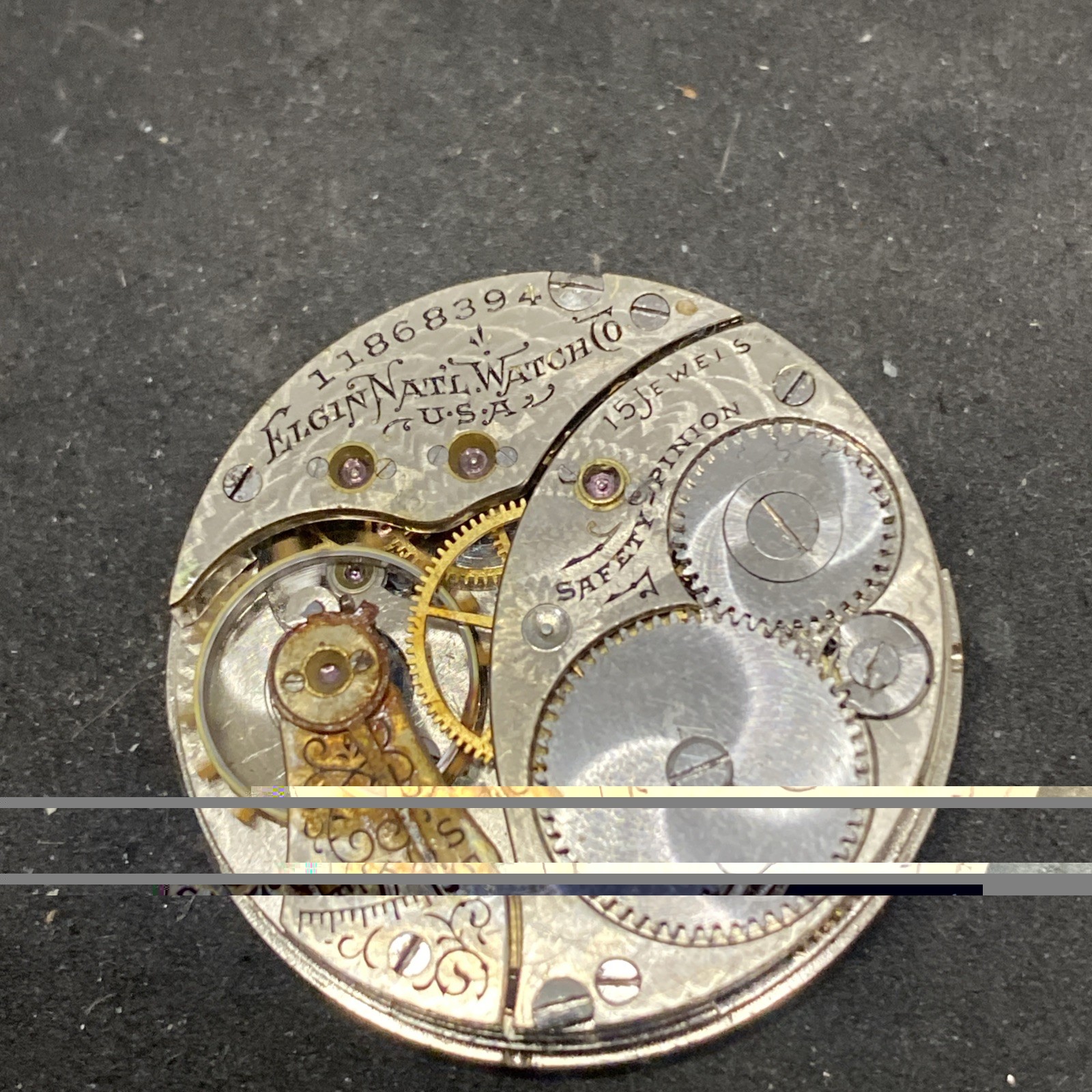 Elgin Grade 318 Pocket Watch Movement Size 0s 15j Model 2 Hunter Repair F8821