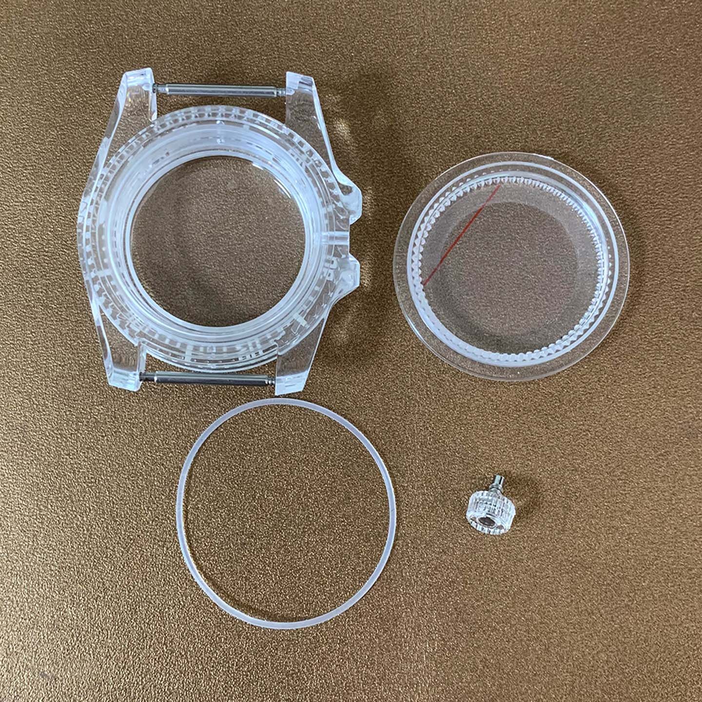 40mm Luminous Acrylic Crystal Transparent Mod Watch Case For NH35 NH36 Movement