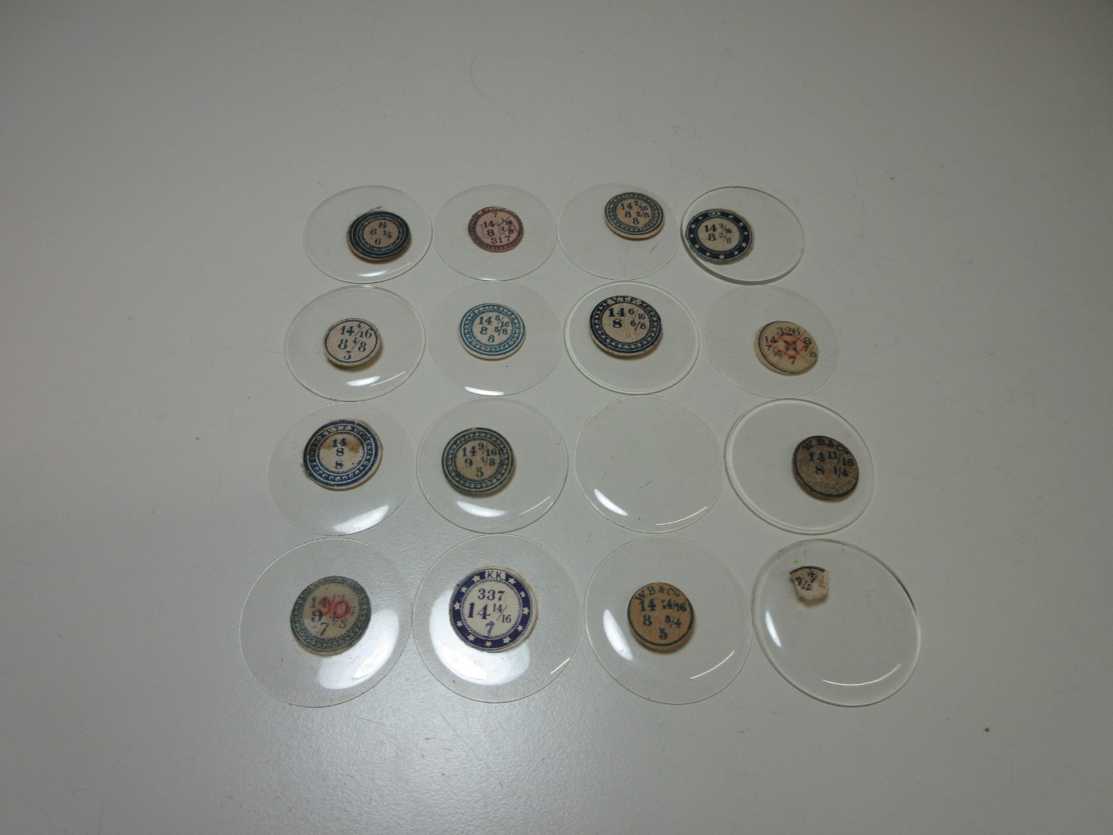 LOT GLASS THICK & THIN POCKET WATCH CRYSTALS SIZE 14 REPLACEMENT PARTS #14