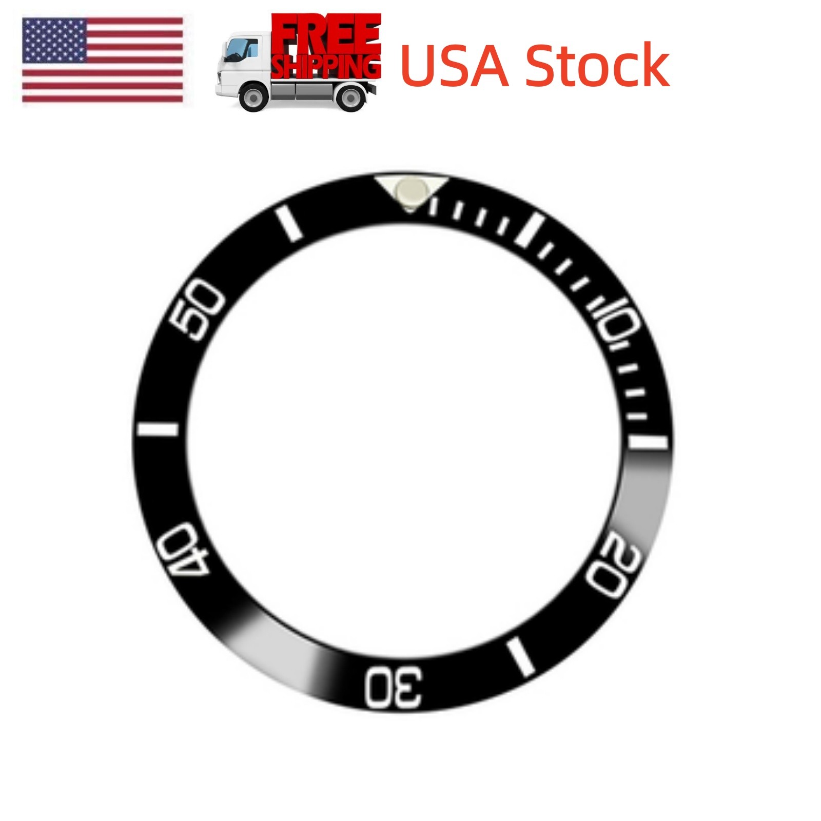 Replacement Ceramic Bevelled Watch Bezel Insert Watch Ring for 40mm GMT Watch