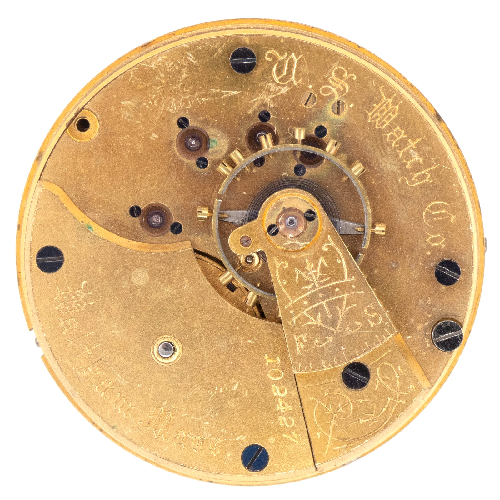 U.S. Watch Co. Grade 87 18-Size 11-Jewel Lever-Set Antique Pocket Watch Movement