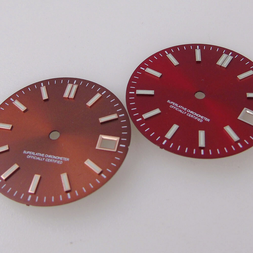 luminous 29mm Black no logo watch dial for NH35A MIYOTA2824 PT5000 Movement