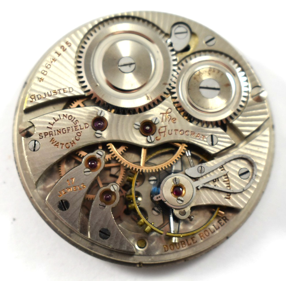 Vintage Illinois Autocrat 12s 17J OF Pocket Watch Movement lot.wg