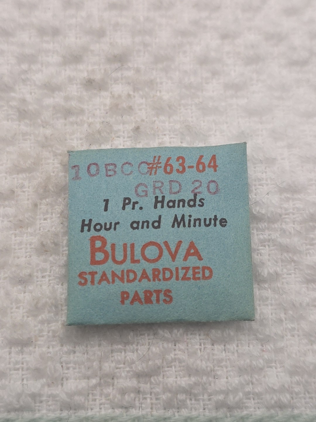Bulova 1 Pair Hands Hour and Minute 10BCC #63-64 GRD 20 NOS