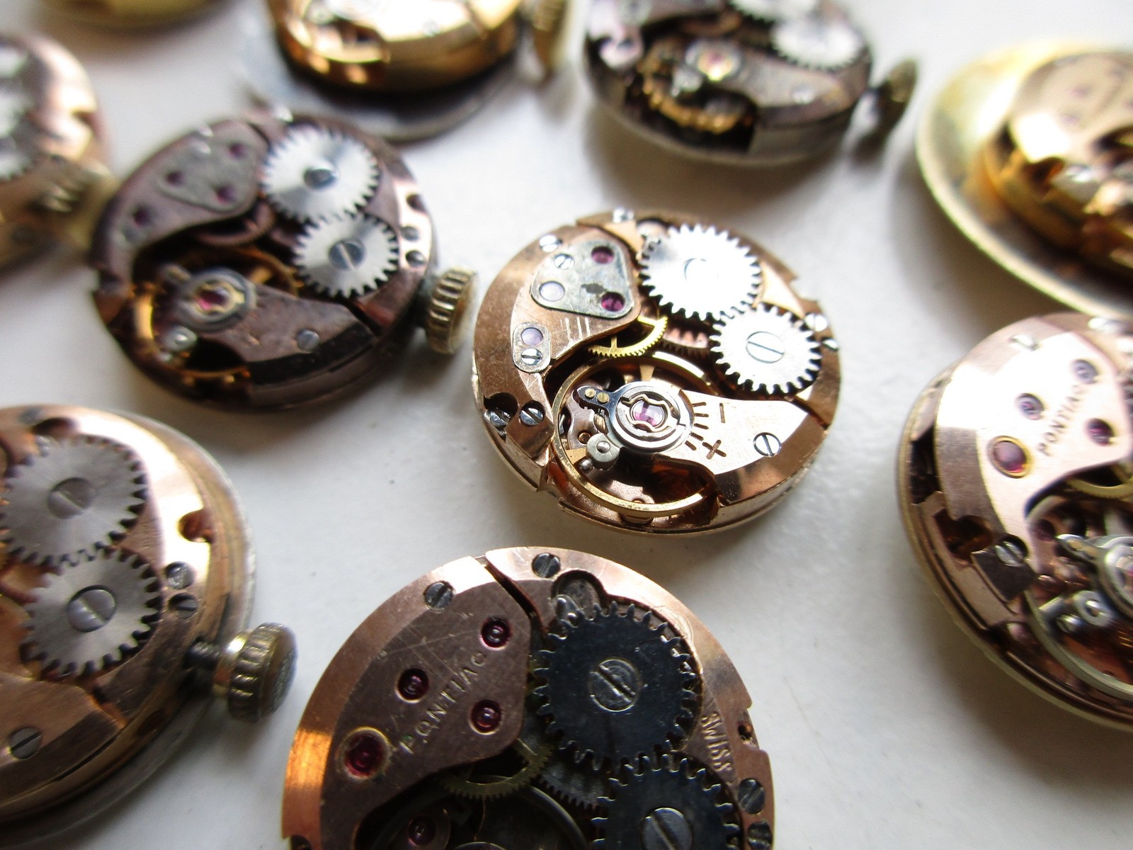 ETA cal. 2412 Swiss *brass – gold color* watch movements (10 pcs) – running