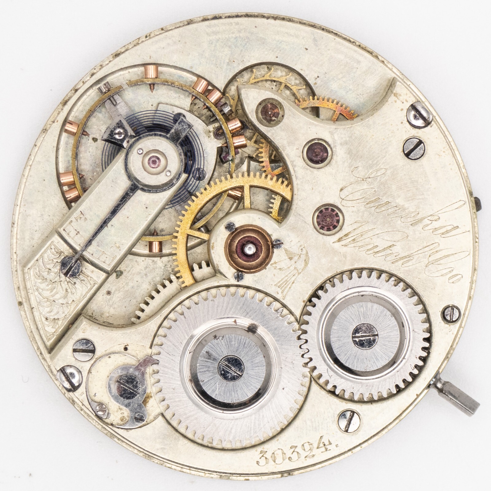 Eureka (Agassiz) 42.6 x 10.8 mm High Grade Swiss Antique Pocket Watch Movement