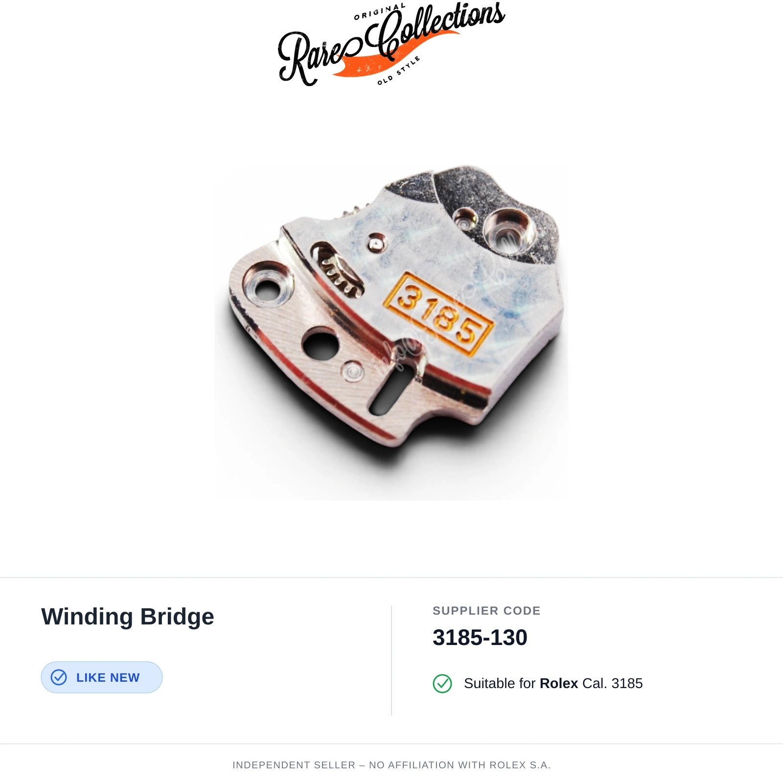Winding Bridge for Rolex (cod. 3185-130) — Excellent Condition