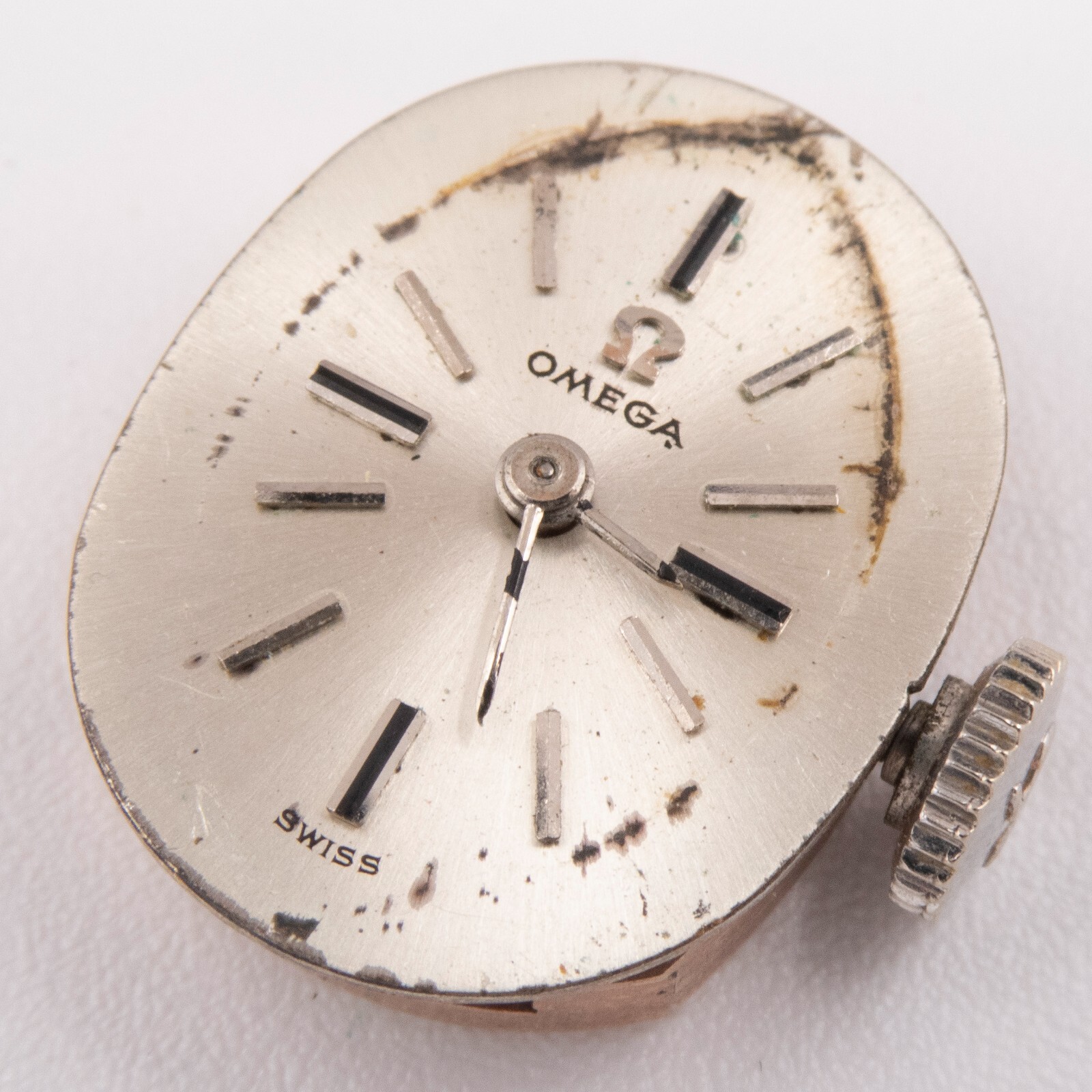 Vintage Omega Caliber 483 17-Jewel 2-Adjustment Wristwatch Movement, Keeps Time