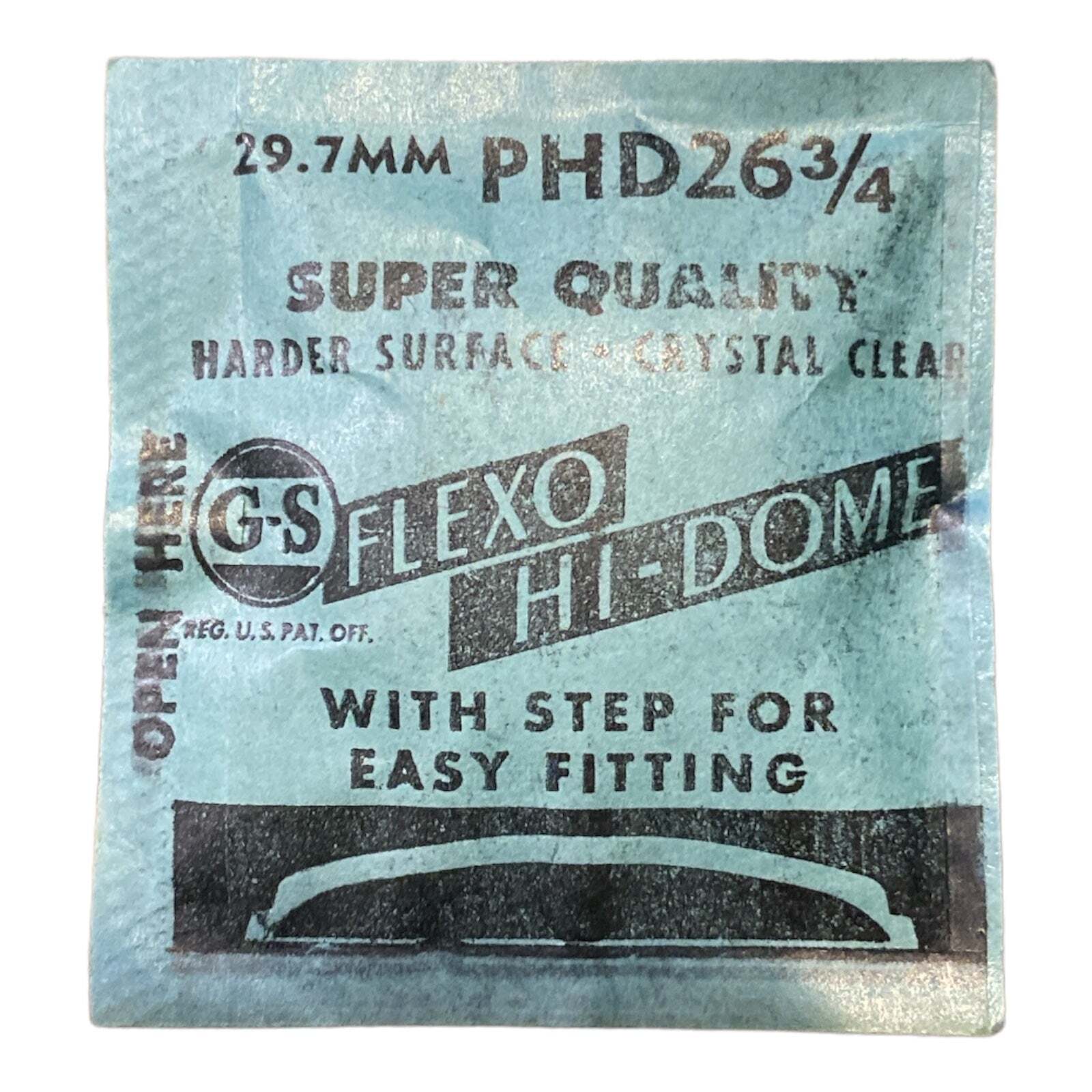 Germanow-Simon Mach (GS) PHD26 3/4 Watch Crystal NOS Part Flexo Hi-Dome