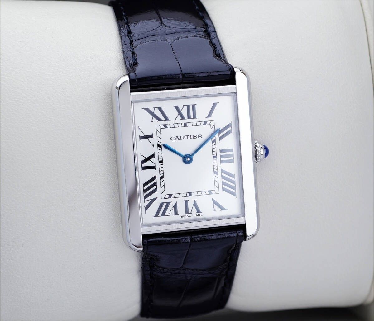 Cartier Watch Must Tank Solo Silver Roman index Quartz LM 27mm Men’s