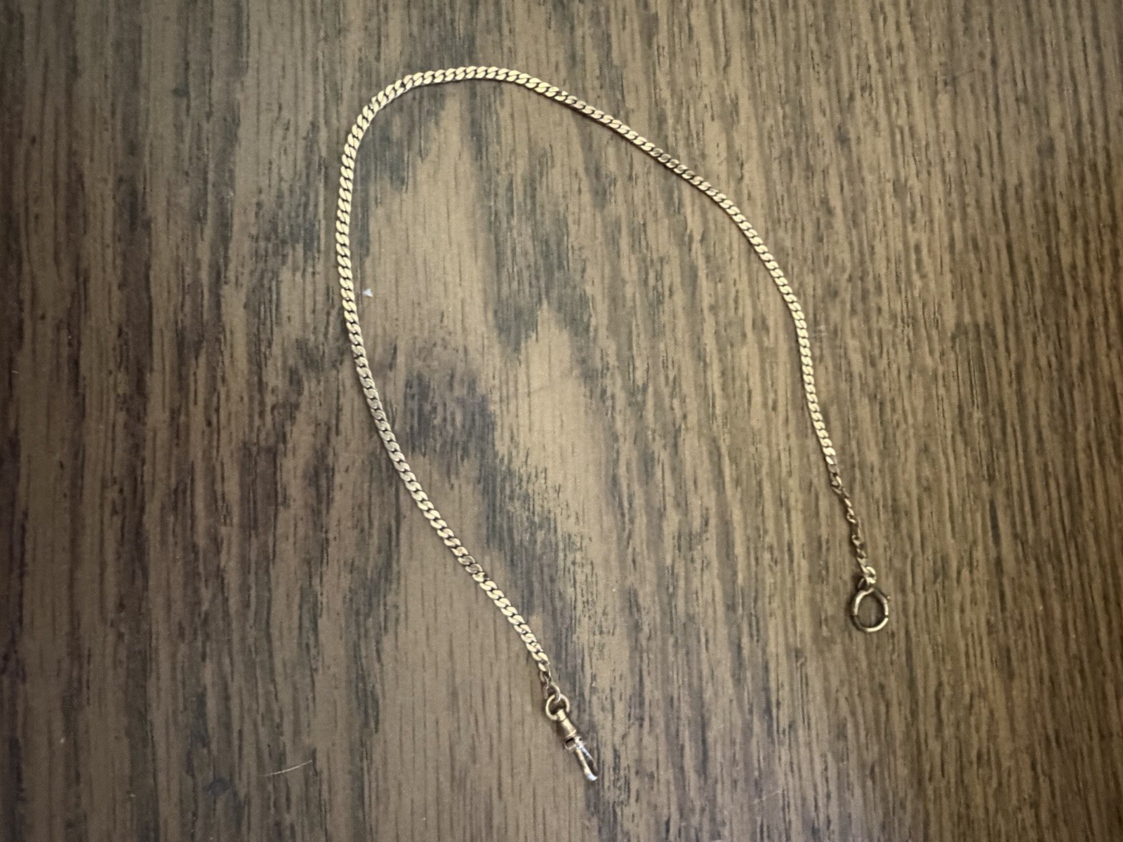 Vintage Bates & Bacon Gold Tone (Gold Filled?) Pocket Watch Chain Signed 13”