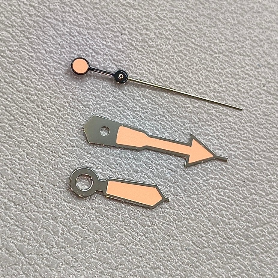 2 Sets Silver Trim Orange Painted Green Lume Watch Hands for NH35 NH36 7S26