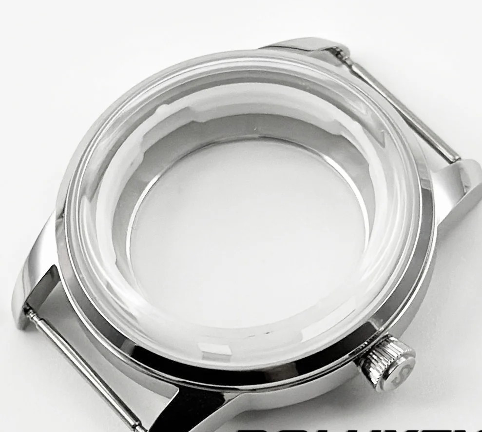 33mm Stainless Steel Watch Case NH35 NH38 7S26 Automatic Movement Arch Glass