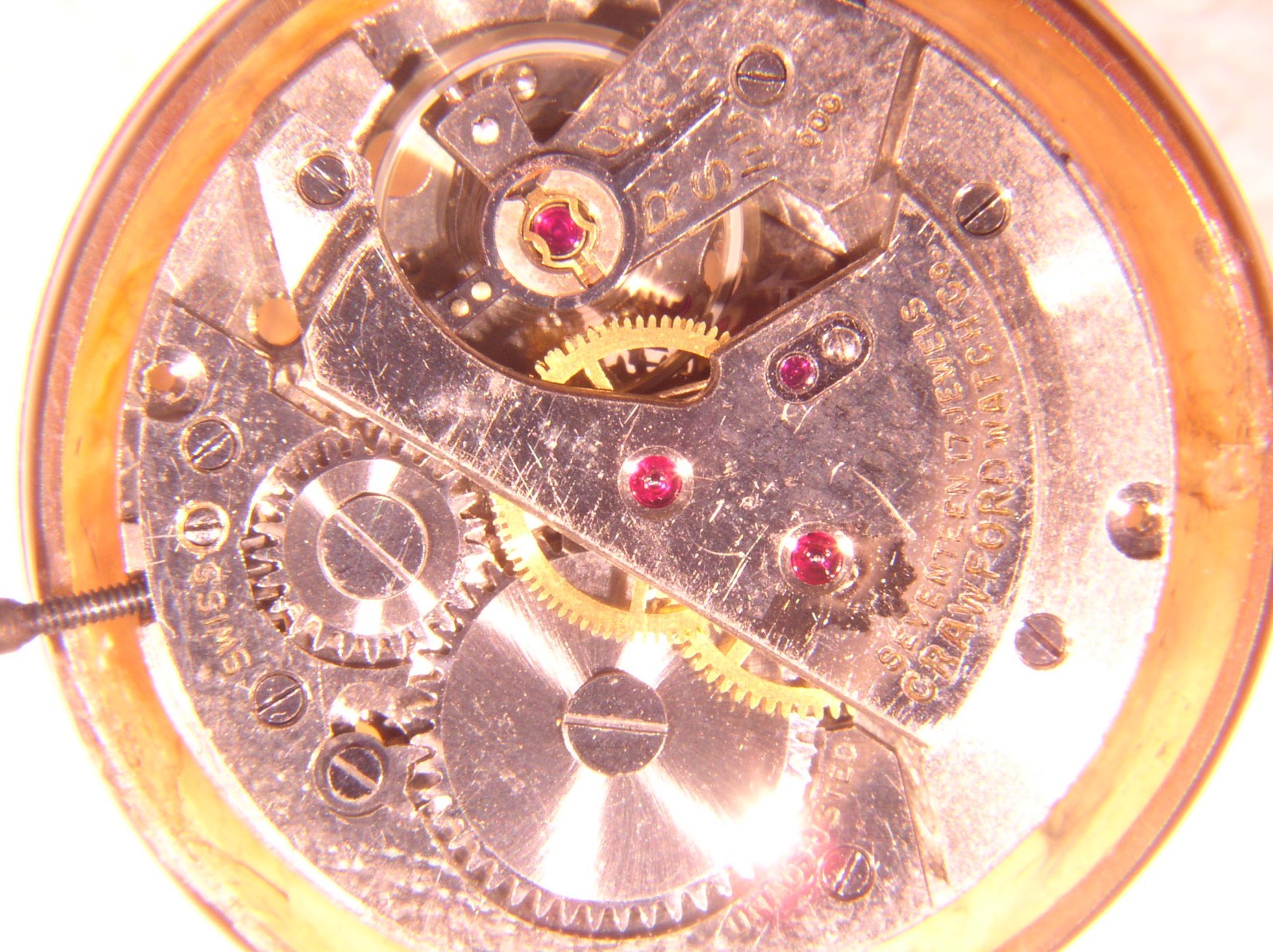 Crawford WWII Military Style Watch Movement Parts or Restoration AS 1194