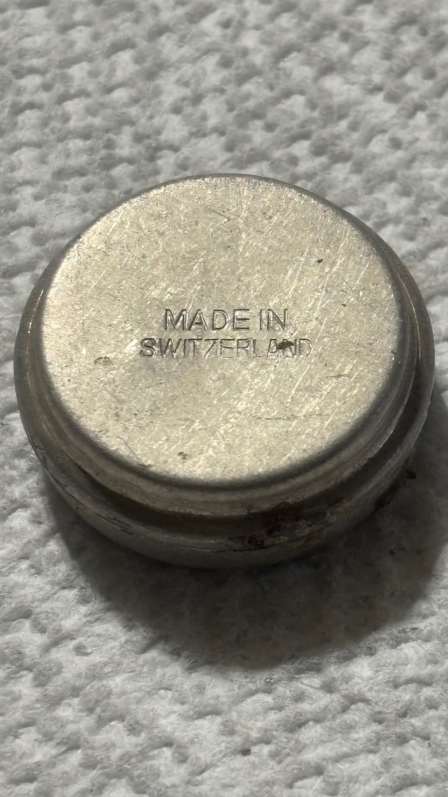 Vintage watch part tin Made In Switzerland