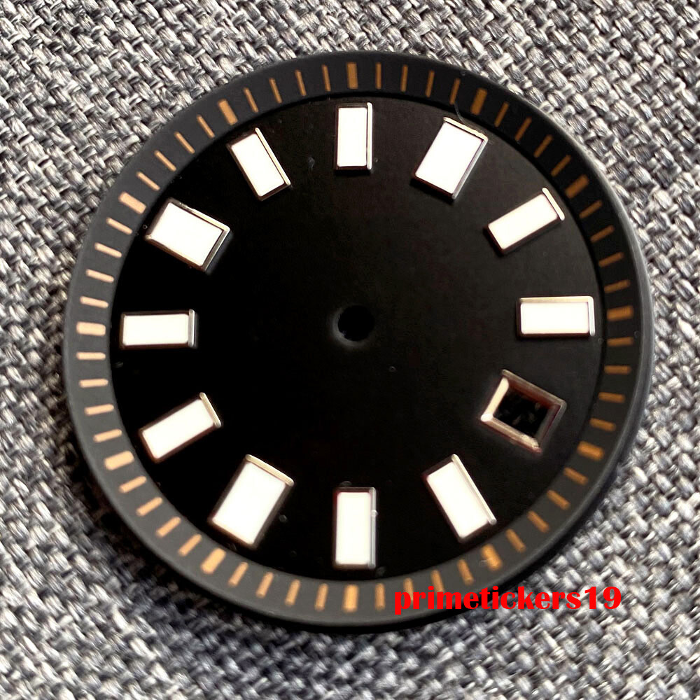 33.4mm Black/Blue/Green Sterile Watch Dial Date Window Fit NH35 NH36 Movement