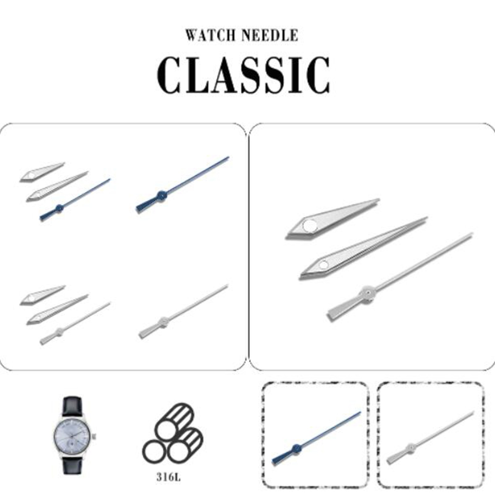 Modified Watch Hands 3 Pins Hands for NH35/NH36/4R/7S Movement Accessories