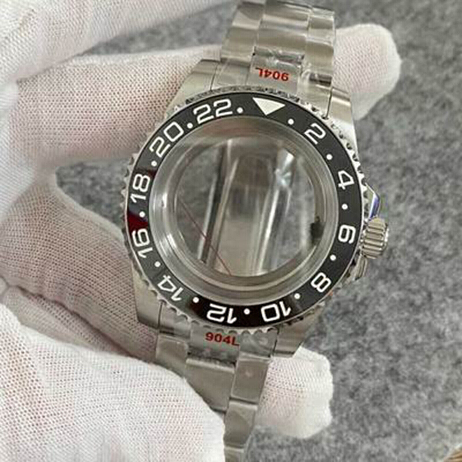 40MM Transparent Bottom Watch Case + Sand Strap Sapphire for NH35/NH36 Movement
