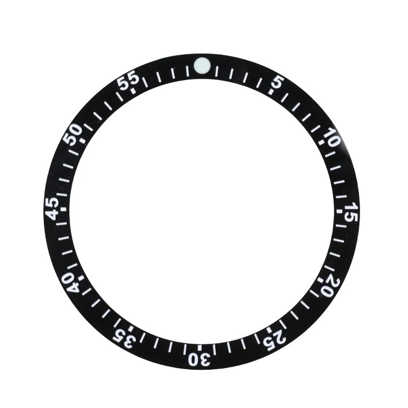 38mm Flat Ceramic Bezel Insert Black With Green Luminous Gloss Replacement Part