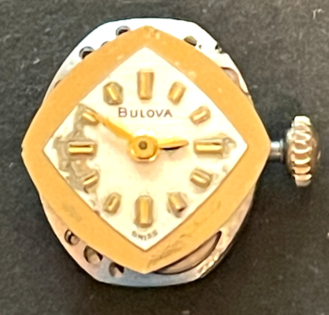 Vintage Bulova Cal 6AN Women’s Watch Movement Running Ticks Gold Dial USA