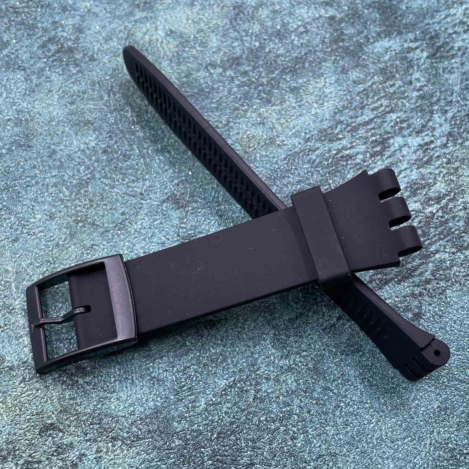 Silicone Rubber Watch Strap/Watch Band Replacement for Swatch 17mm Black