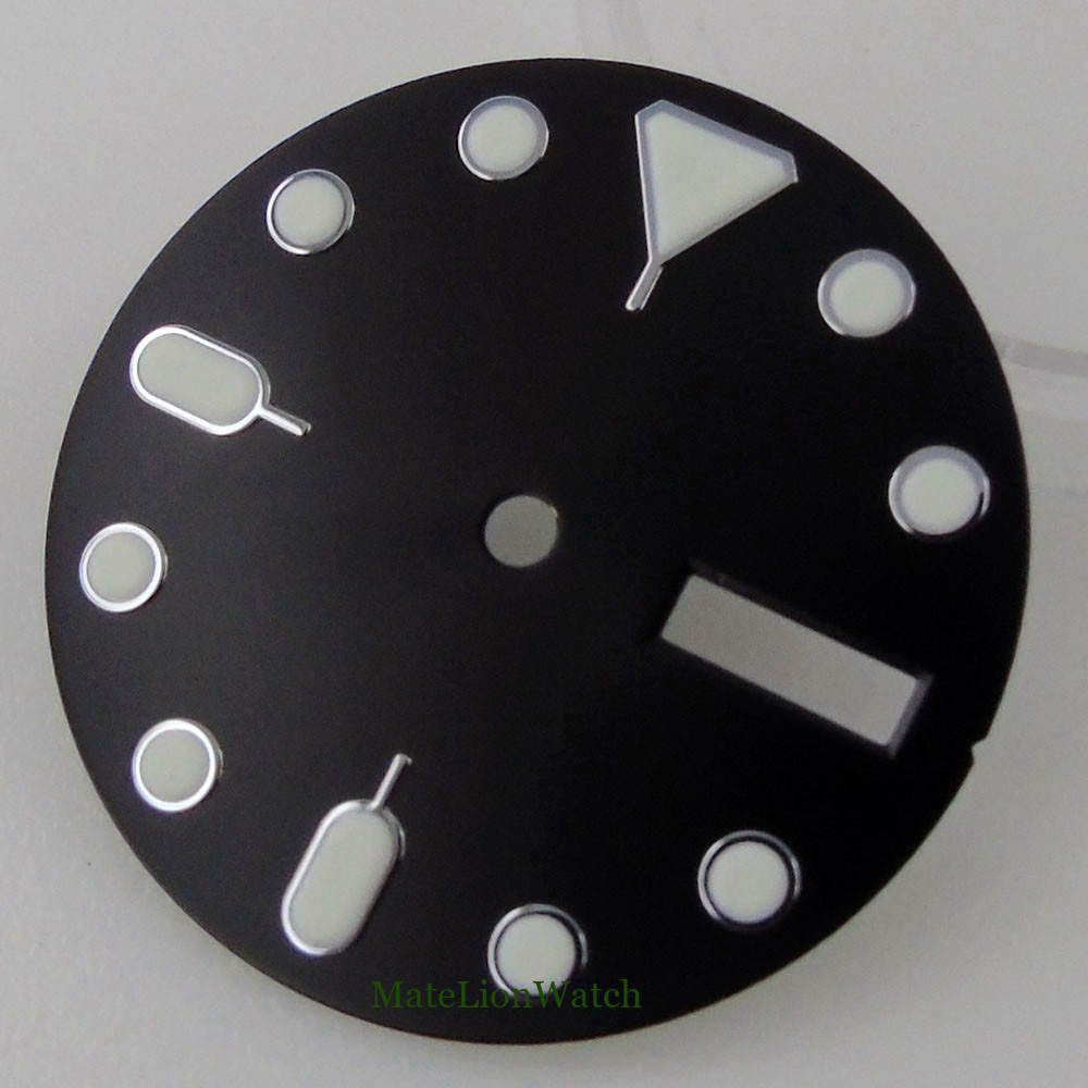 28.5mm Watch Dial Watch Face Fit For NH36/NH36A Automatic Movement Green Lume