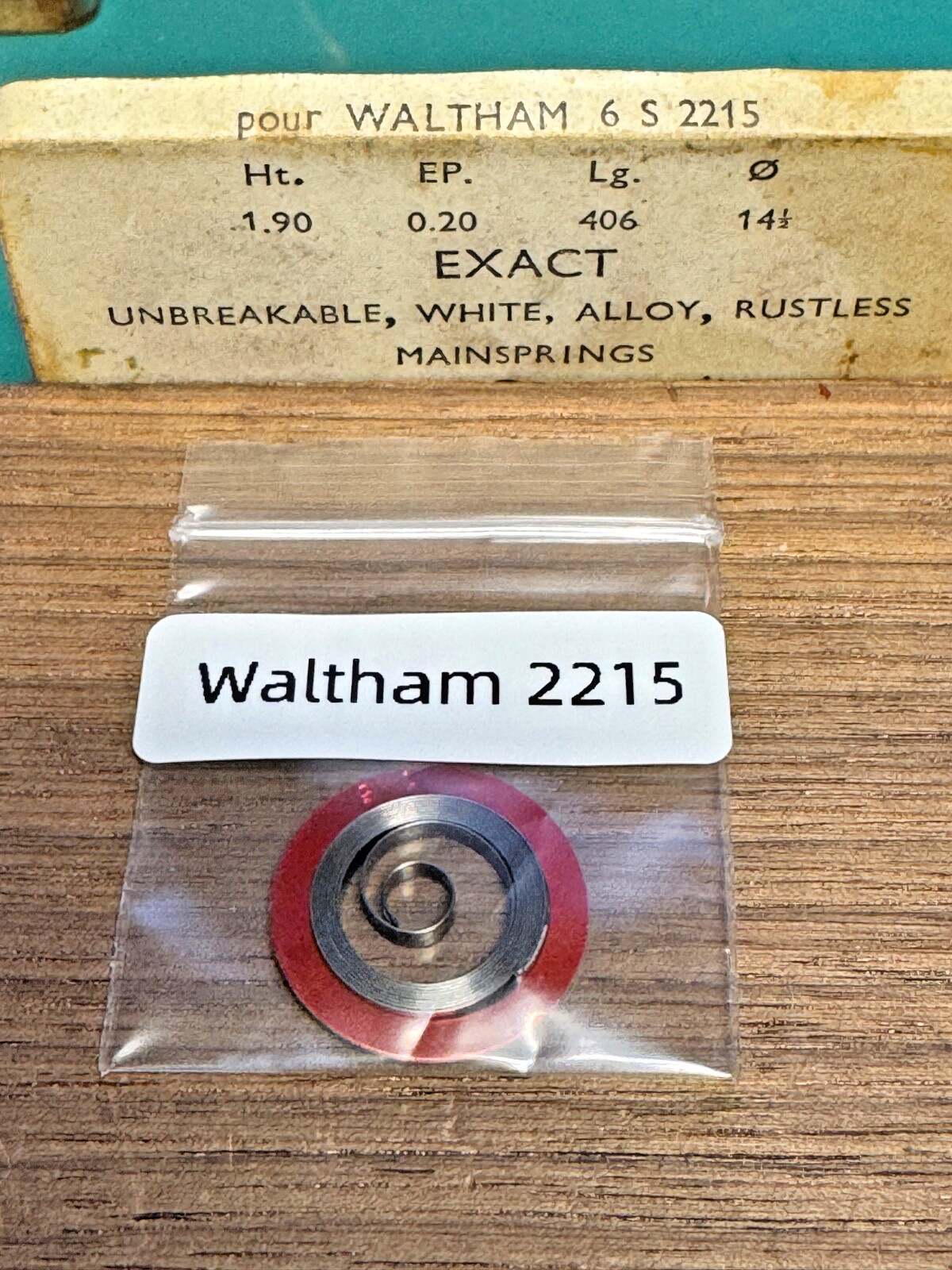 Waltham Mainspring 6s Pocketwatch 2215 (EXACT) Alloy- 1873 NOS