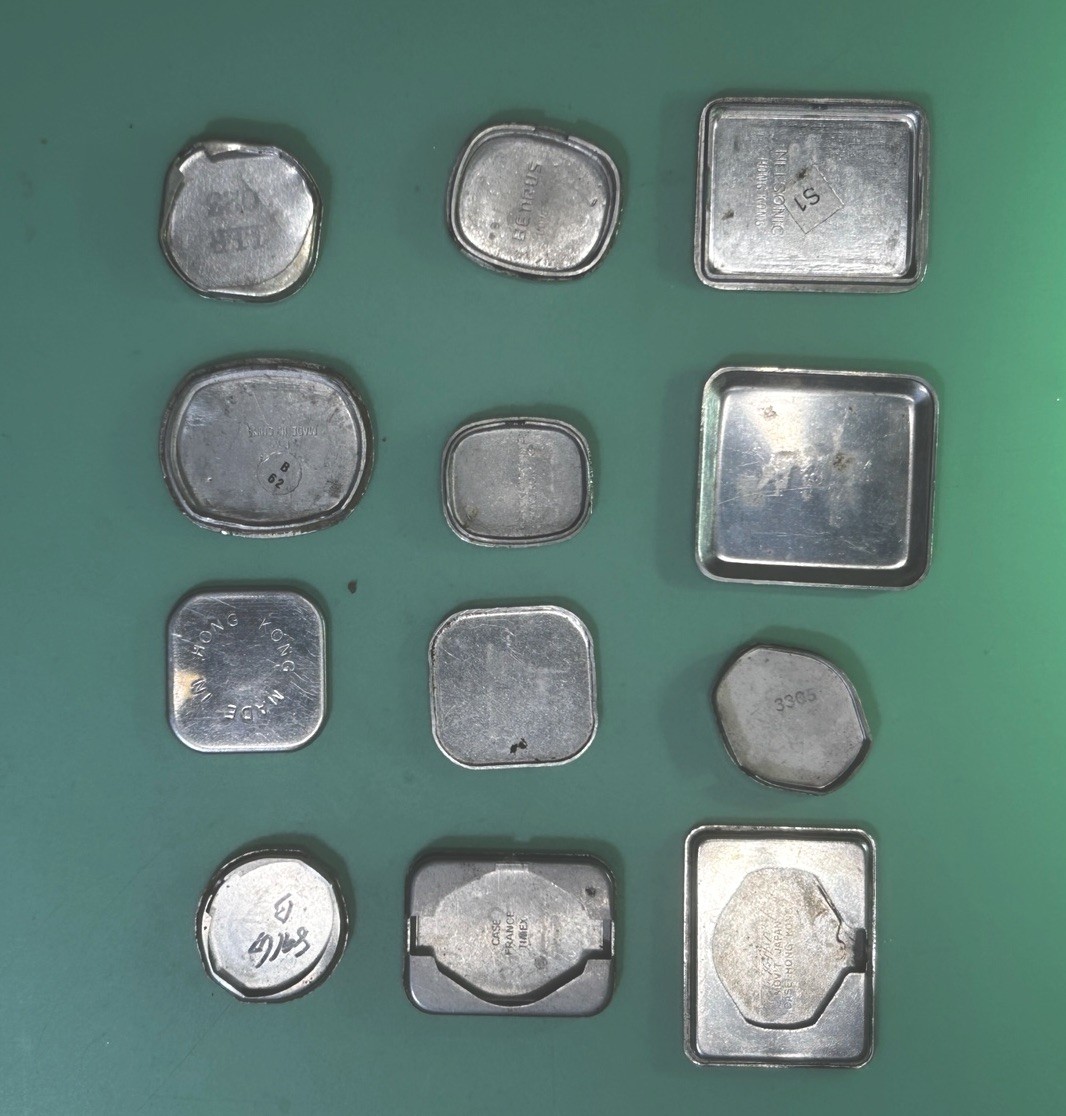 Watch Case Backs – Total of 12 – Various Brands – 1 Lot – 15.2mm – 25.4mm